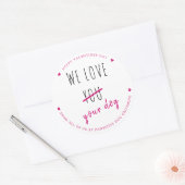 Wij houden van uw Dog Business Pet Valentijnsdag Ronde Sticker (Envelop)