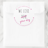 Wij houden van uw Dog Business Pet Valentijnsdag Ronde Sticker (Tas)