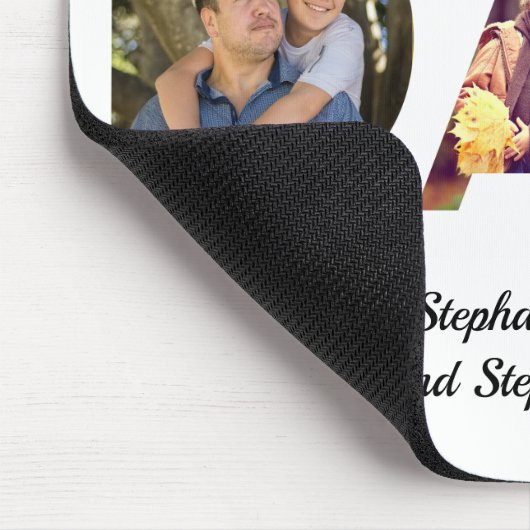 Wij houden van uw persoonlijke 3-foto DAD-Vaderdag Muismat (Hoek)