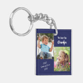 Wij houden van uw persoonlijke foto's blauw toetse sleutelhanger (Voorkant Links)