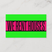 WIJ HUIZEN Neon Green Hot Pink Visitekaartje (Voorkant)