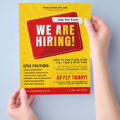 Wij huren bedrijfs de Advertisatie van de Baan Flyer (Hand)