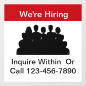 Wij huren het Venster van de Werkgelegenheid teleg Raamsticker (Vel)