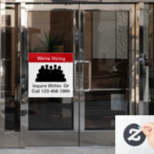 Wij huren het Venster van de Werkgelegenheid teleg Raamsticker (Kantoordeur)