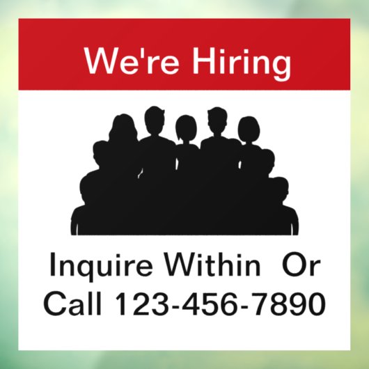 Wij huren het Venster van de Werkgelegenheid teleg Raamsticker (Vel 3)