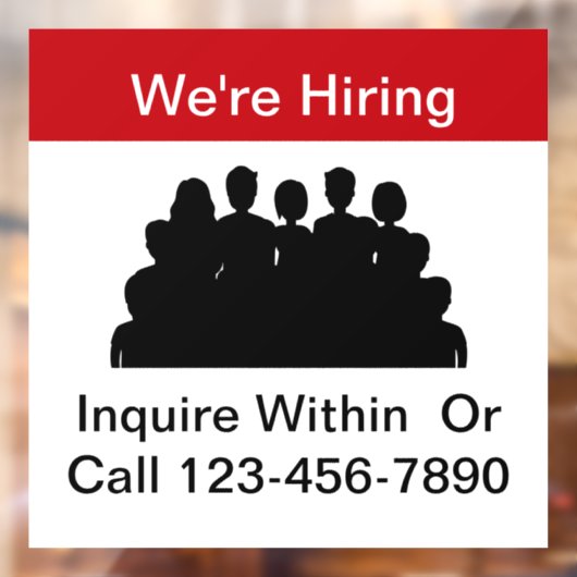 Wij huren het Venster van de Werkgelegenheid teleg Raamsticker (Vel 2)