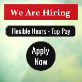 Wij huren het Venster van de Werkgelegenheid van h Raamsticker (Vel 3)