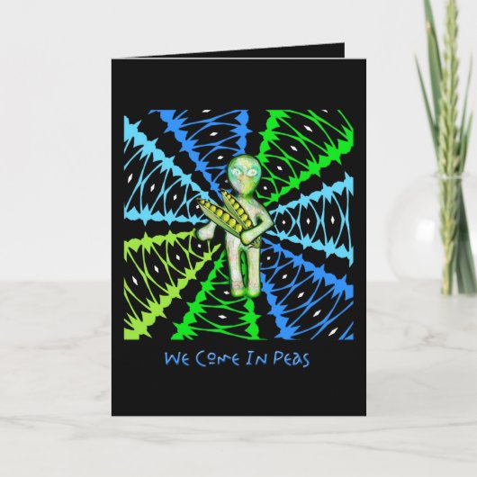 Wij komen in de Pas van Erwten… de Fijngestampte Feestdagen Kaart (Voorkant)