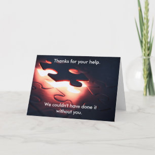 Wij konden niet het zonder u gedaan hebben bedankkaart