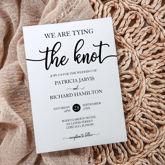 Wij Kopen De Knoop Chic Calligrafie Huwelijk Kaart
