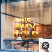 Wij kopen goud edelmetalen winkel raamsticker (Cafe Raam)