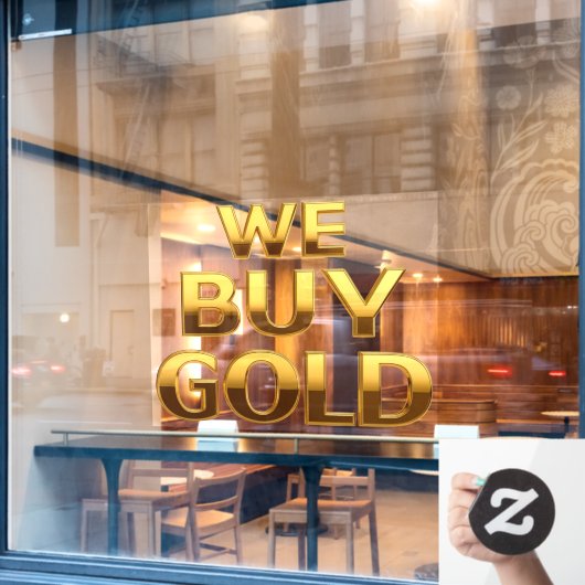 Wij kopen goud edelmetalen winkel raamsticker (Cafe Raam)
