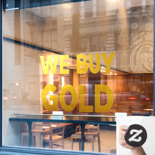 Wij kopen groot goud raamsticker (Cafe Raam)