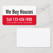 Wij kopen Huizen Rood en Wit Promotie Sjabloon Visitekaartje (Voorkant / Achterkant)