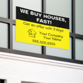 Wij kopen huizen, vastgoed Sjabloon Spandoek (Buitenkant Gebouw)