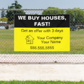 Wij kopen huizen, vastgoed Sjabloon Spandoek (Insitu)