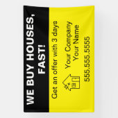 Wij kopen huizen, vastgoed Sjabloon Spandoek (Verticaal)