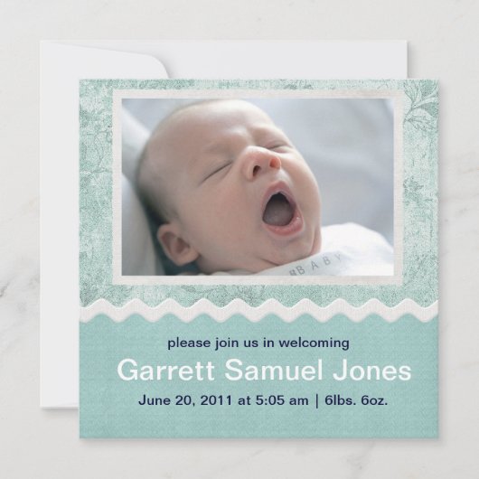 Wij krijgen een baby Jongen aankondiging (Voorkant)