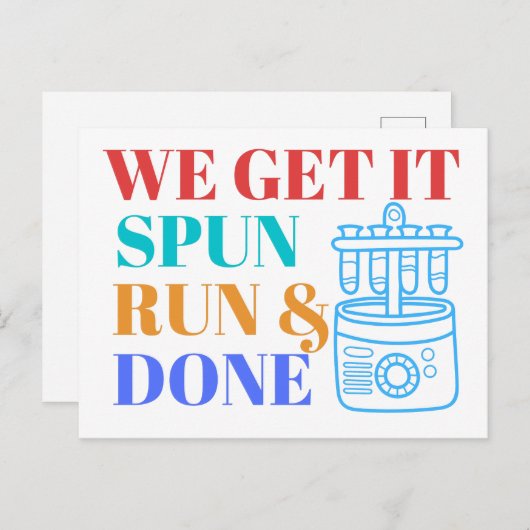 WIJ KRIJGEN HET SPUN RUN EN DONE - LABLIFE BRIEFKAART (Voorkant / Achterkant)