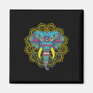 Wij Liefhebben Olifanten Olifant Mandala Patroon I Magneet