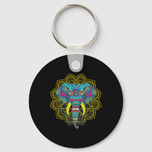 Wij Lieven Olifanten Olifant Mandala Patroon Indi Sleutelhanger
