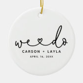 Wij maken een gepersonaliseerde bruiloft keramisch ornament (Voorkant)