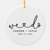 Wij maken een gepersonaliseerde bruiloft keramisch ornament (Achterkant)