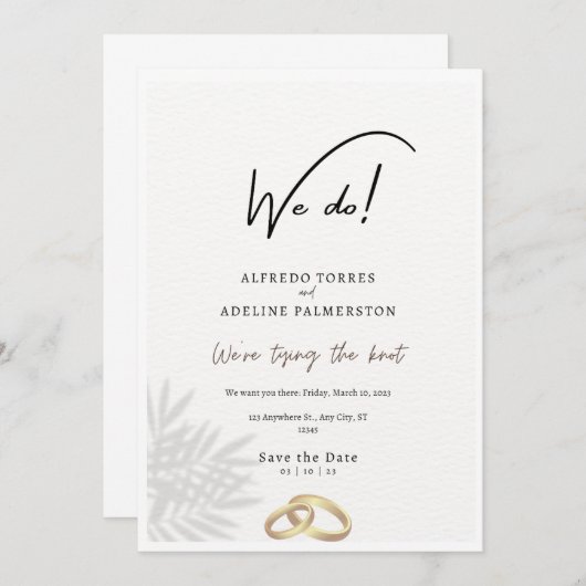 Wij maken Kaarten voor Trouwfeest en Directe Downl (Voorkant / Achterkant)