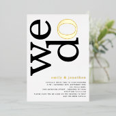 Wij maken stijlvolle tekst QR-code gouden echte fo Folie Uitnodiging (Staand Voorkant)