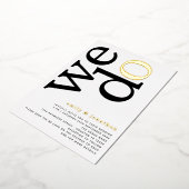 Wij maken stijlvolle tekst QR-code gouden echte fo Folie Uitnodiging (Gedraaid)