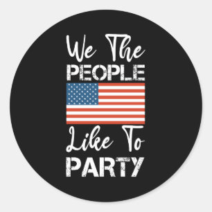 Wij Mensen Houden Van Feesten 4 Juli 2024 Ronde Sticker