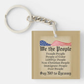 Wij mensen zeggen nee tegen tirannie sleutelhanger (voorkant)