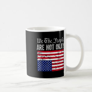 Wij mensen zijn niet oké Flipped American Flag P Koffiemok