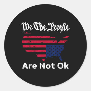 Wij mensen zijn niet oké, grunge ondersteboven Ame Ronde Sticker