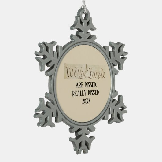 Wij mensen zijn Pissed Constitution Snowflake Tin Sneeuwvlok Ornament (Links)