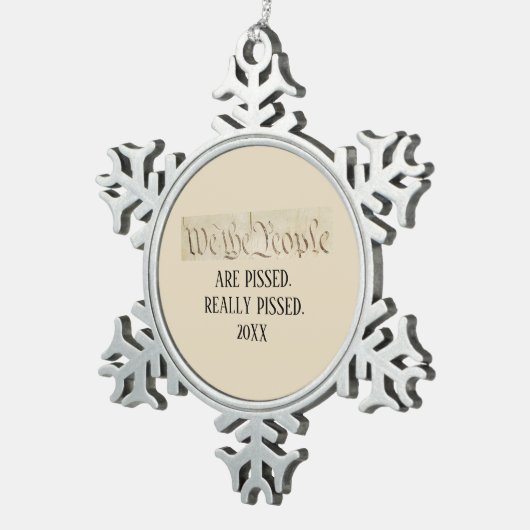 Wij mensen zijn Pissed Constitution Snowflake Tin Sneeuwvlok Ornament (Rechts)