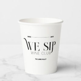 Wij nippen Wine Club Custom Crest Elegant Papieren Bekers