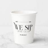 Wij nippen Wine Club Custom Crest Elegant Papieren Bekers (Voorkant)