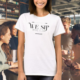 Wij nippen Wine Club Custom Crest leden T-shirt