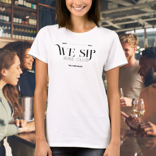 Wij nippen Wine Club Custom Crest leden T-shirt