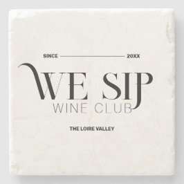 Wij nippen Wine Club Custom Crest Sophisticated Stenen Onderzetter