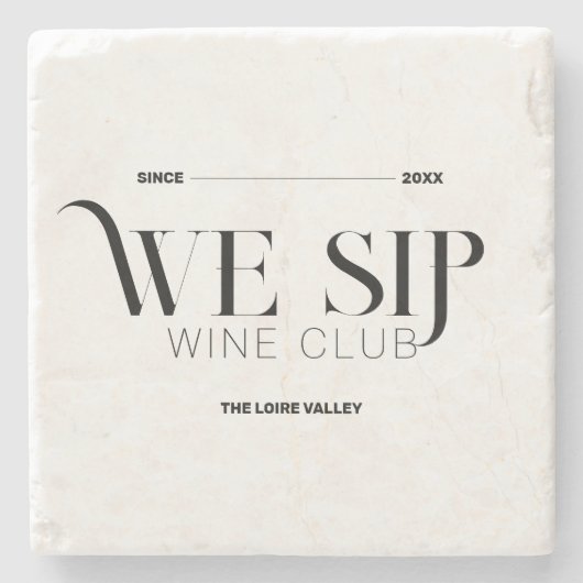 Wij nippen Wine Club Custom Crest Sophisticated Stenen Onderzetter (Voorkant)