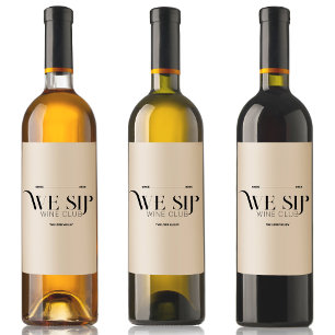 Wij nippen Wine Club Custom Crest Wijn Etiket