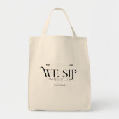 Wij nippen Wine Club Custom Crest Wine Canvas tas (Voorkant)