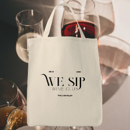 Wij nippen Wine Club Custom Crest Wine Canvas tas