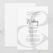 & wij nodigen u Modern Wedding uit Kaart (Voorkant / Achterkant)