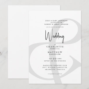 & wij nodigen u Modern Wedding uit Kaart