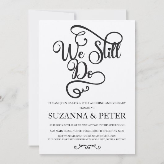 Wij noemen kalligrafie nog steeds Ellegante uitnod Kaart (Voorkant)