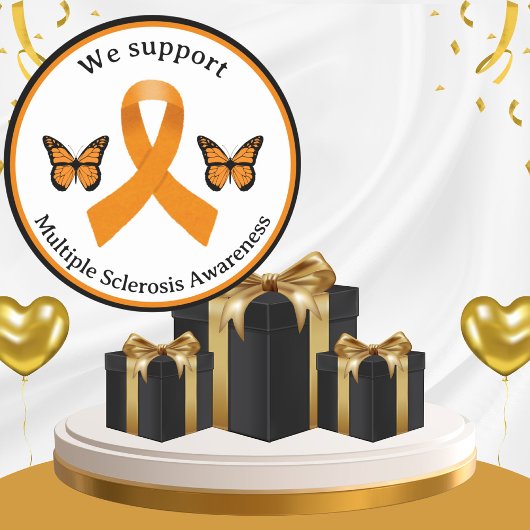 Wij ondersteunen Multiple Sclerosis Awareness Stic Ronde Sticker