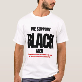 WIJ ONDERSTEUNEN ZWARTE MANNEN T-SHIRT